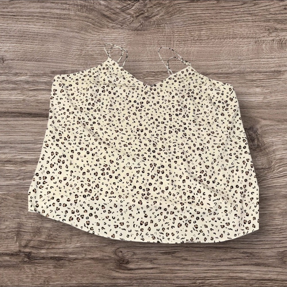 NWOT Nine West Chic Sheer Flowy Leopard Print Women's Dressy Tank Top